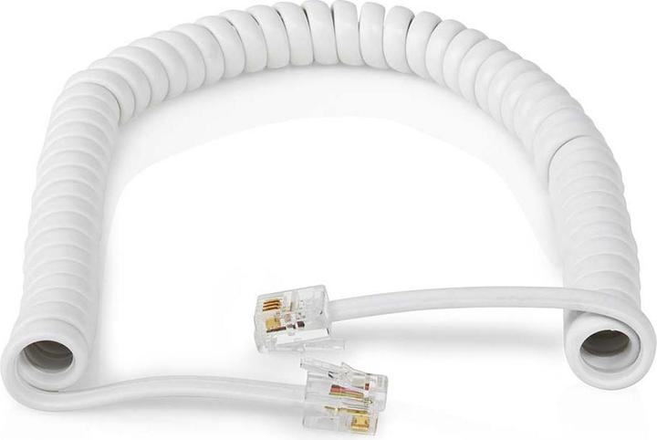Immagine prodotto Nedis Cavo telefonico | Spina RJ10 | Spina RJ10 | 2,00 m | Design del cavo: A spirale | Tipo di cavo: RJ10