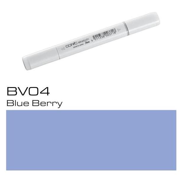 Copic Sketch Marker BV04 Blue Berry, Pennarello A Base Alcolica Con Doppia Punta Per Disegno, Aerografo E Hobby