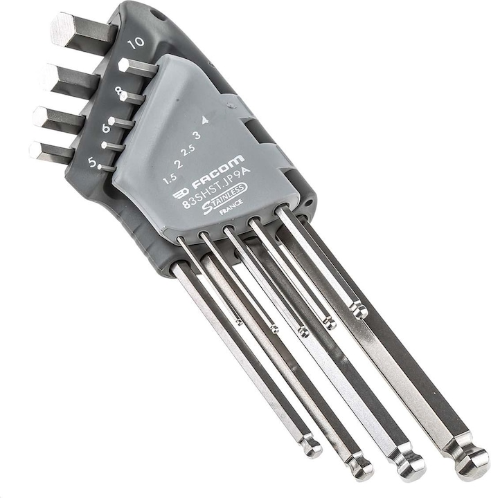 Image du produit Facom Jeu De 9 Cles Males Inox 6 Pans En Etui