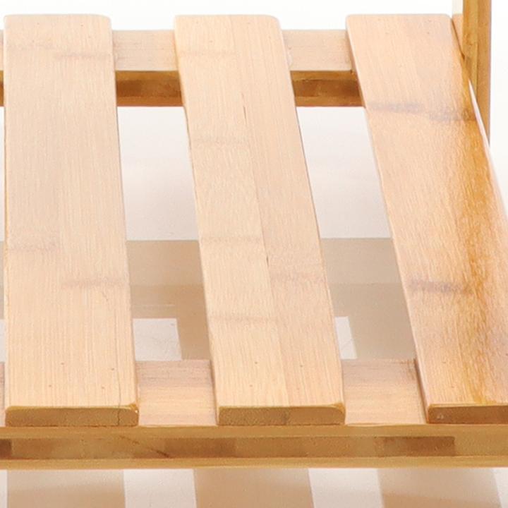 Produktbild Toboli Sitzhocker Beistelltisch Bambus 440x280x408mm Badhocker 90kg Holzhocker