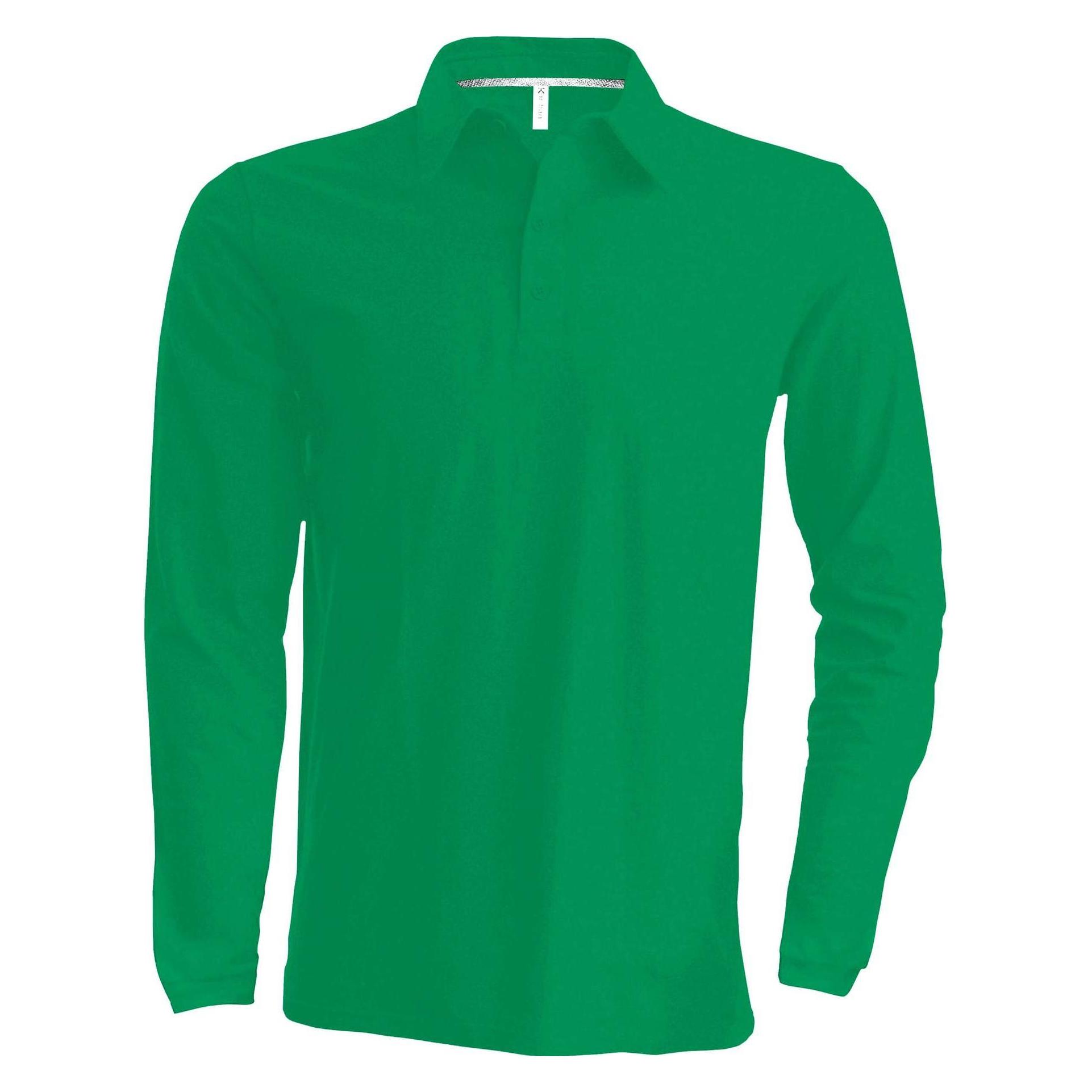 Kariban, Herren, Shirts, Langärmeliges Polo-Shirt, Grün, (Xxl)