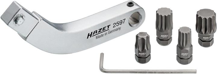 Produktbild HAZET Türscharnier Einsteck-Werkzeug ∙ gebogener Bithalter ∙ Satz 2597-2/5 ∙ Einsteck-Vierkant 9 x …