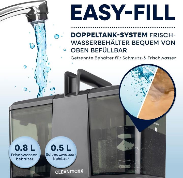 Actual product image CleanMaxx Compact 3-in-1 Steam Cleaner and Vacuum with Dual Tank System