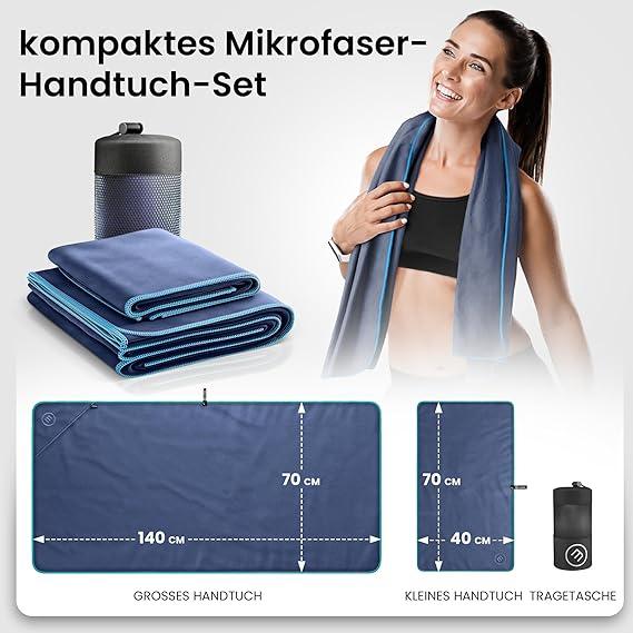 Produktbild BeMaxx Mikrofaser-Handtuch-Set, Blau