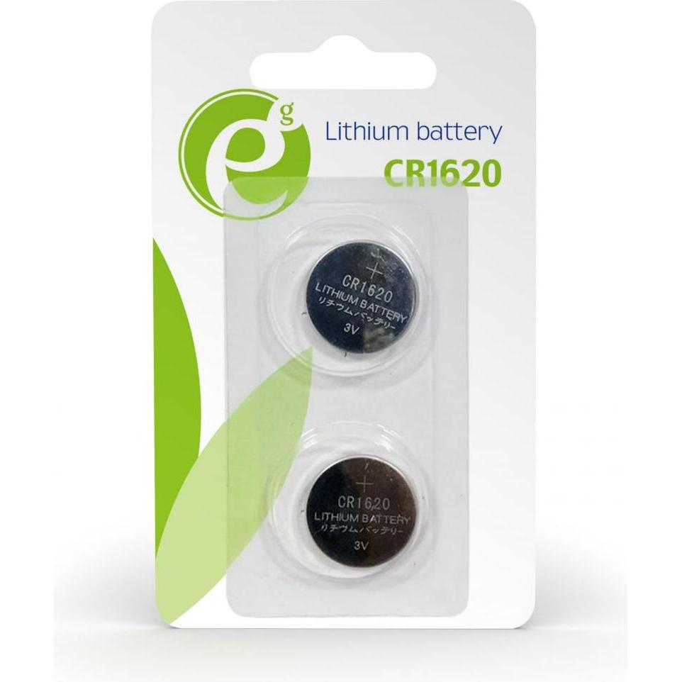 Gembird EG-BA-CR1620-01 Haushaltsbatterie Einwegbatterie Lithium (2 pz., CR1620, 70 mAh), Batterie + pile