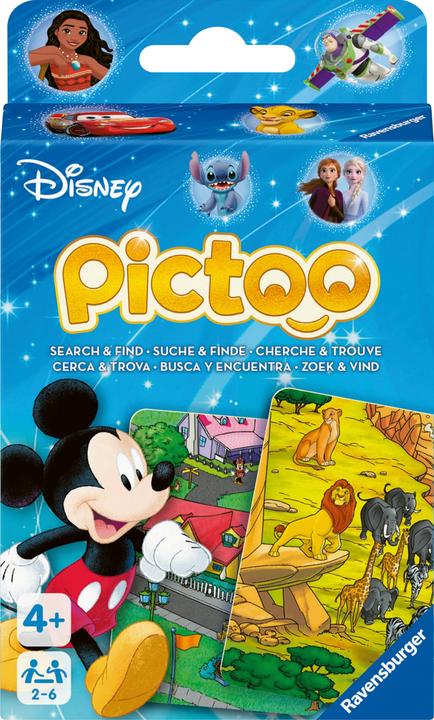 Produktbild Ravensburger 23478 - Pictoo Disney Kartenspiel - Schnelles Karten-Suchspiel für Kinder ab 4 Jahren (Italienisch, Deutsch, Englisch, Niederländisch, Französisch, Portugiesisch)