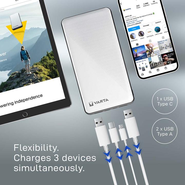 Actual product image Varta Energy (20000 mAh, 15 W, 74 Wh)