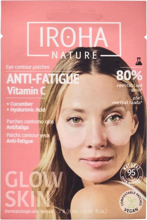 Actual product image Iroha Nature Eye Contour Patches Vitamin C + Cucumber and Hyaluronic Acid (Eye patches, 16 ml)