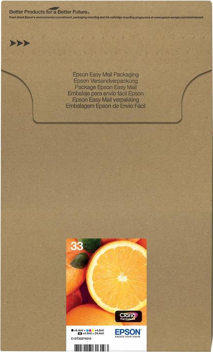 Actual product image Epson 33 Claria Premium Multipack (C, FC, M, PBK, Y)