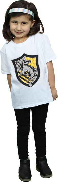 Actual product image Girls Hufflepuff Crest Flat Cotton T-Shirt (152, 158)