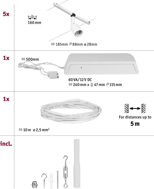 Immagine prodotto Paulmann Wire System Salt (GU5.3)