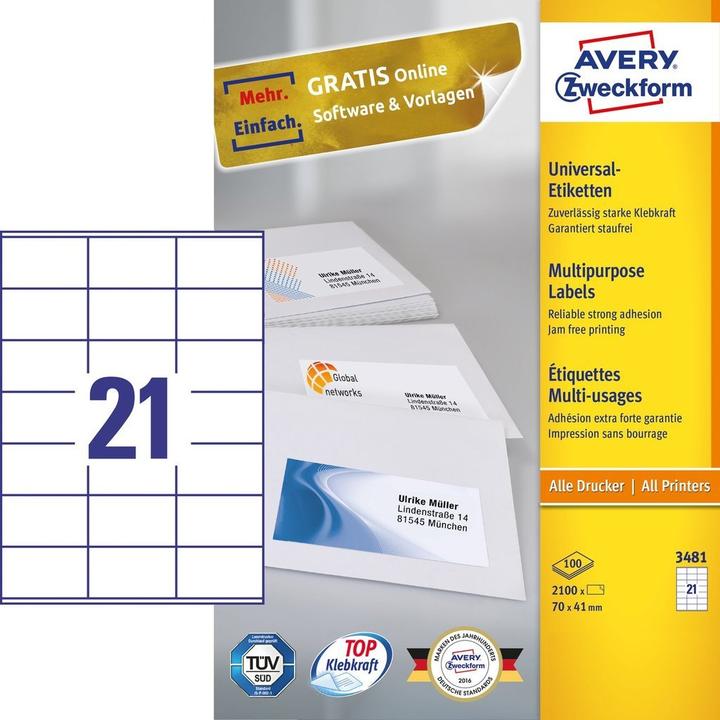 Actual product image Avery Universal Labels