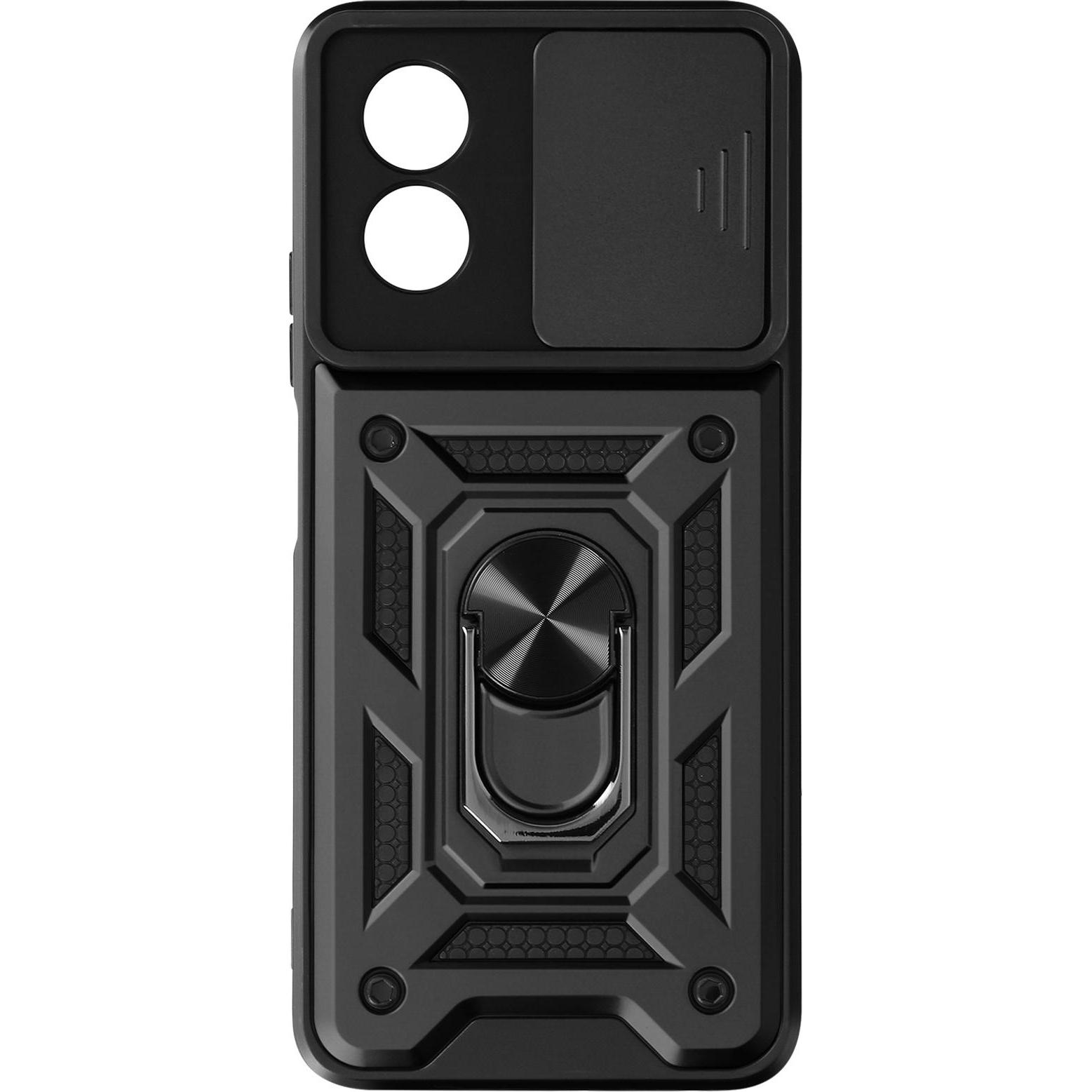 Avizar Koscam, Hülle Kameraabdeckung + Haltering Series (Oppo A38), Smartphone Hülle, Schwarz