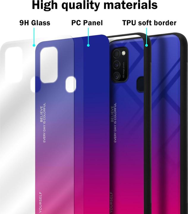 Actual product image Cadorabo TPU 2 colors glass cover (Samsung Galaxy M30s, Samsung Galaxy M21)