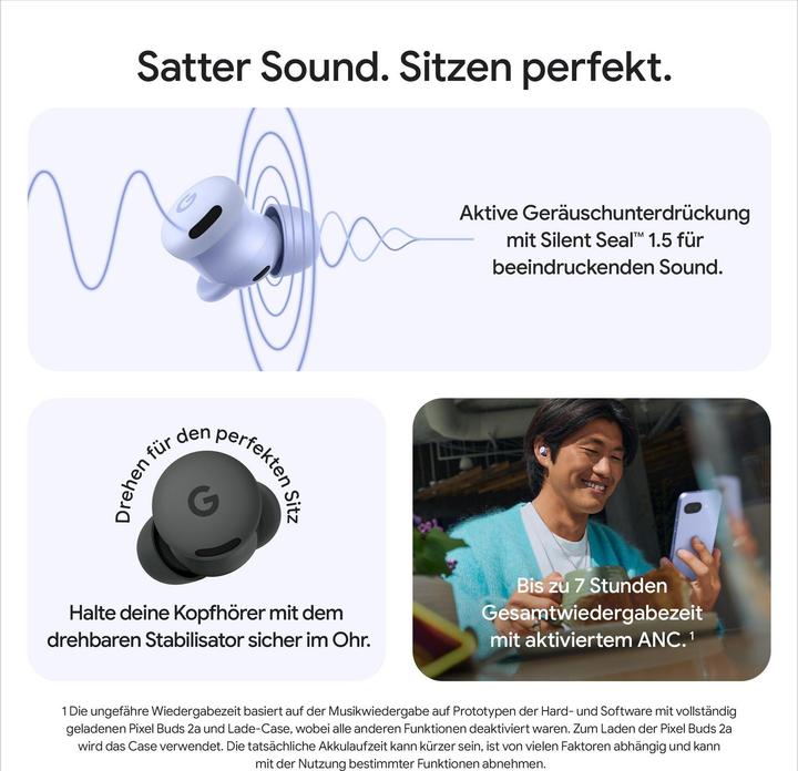 Productafbeelding Google Pixel Buds 2a (Actieve ruisonderdrukking, 7 h, Draadloze)