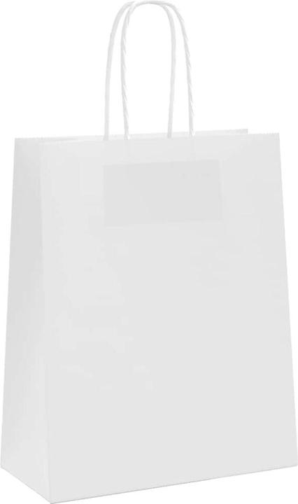 Produktbild VidaXL Kraftpapiertüten 50 Stk. mit Henkel Weiss 18x8x22 cm Papiertüte (Geschenktüte, 50 x)