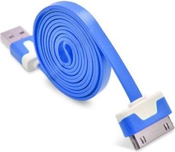 Produktbild Hermex iPhone iPad 30-Pin Dock Ladekabel 1M FLACH BLAU