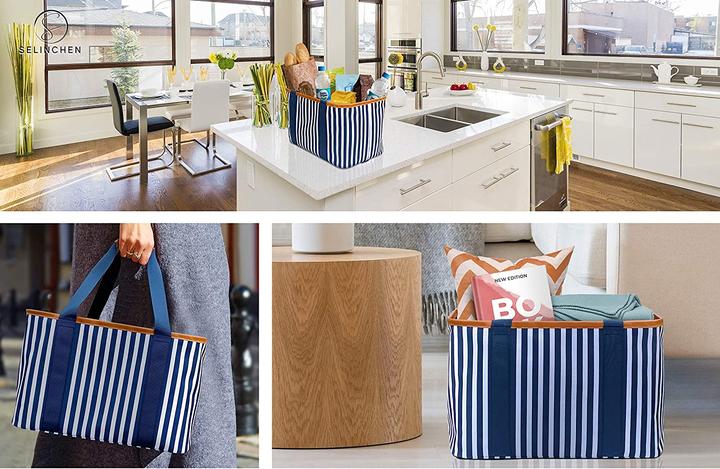 Produktbild Selinchen Premium Einkaufskorb Blau Weiss