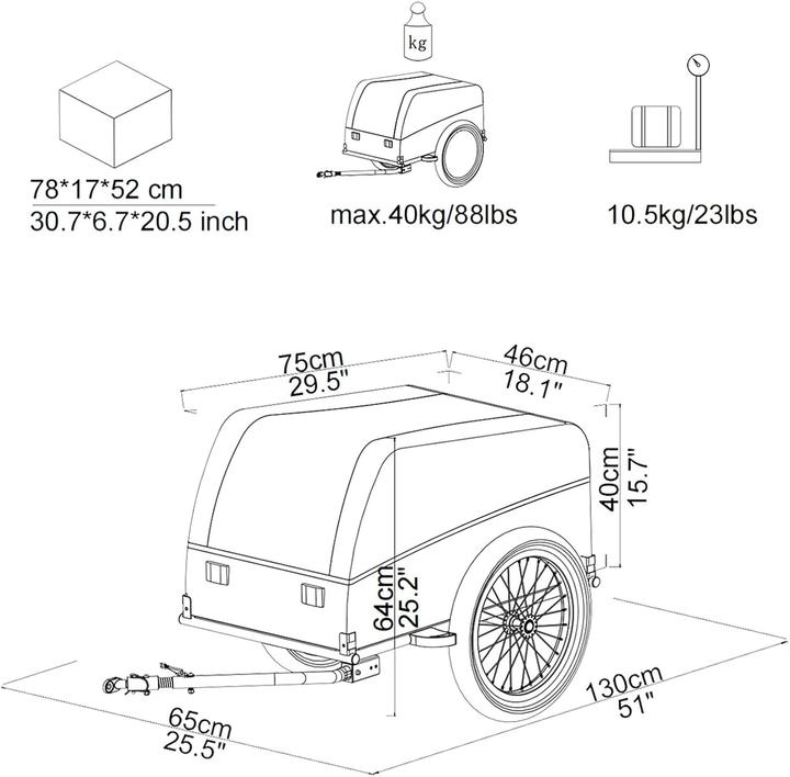 Produktbild Tiggo Klappbarer Velo-Lastenanhänger