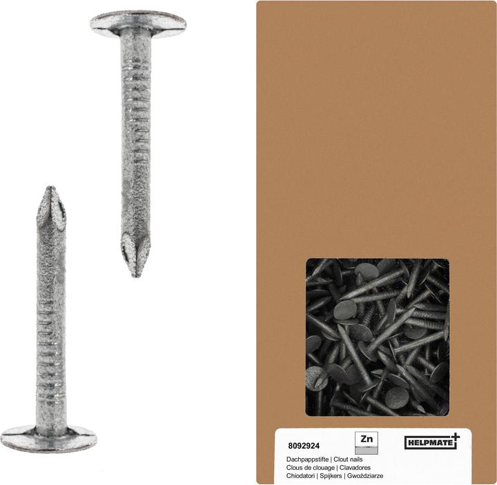 Image du produit Helpmate Dachpappnägel 2,5x25, verzinkt, 400 Gramm (1000 pièce(s), 25 mm)