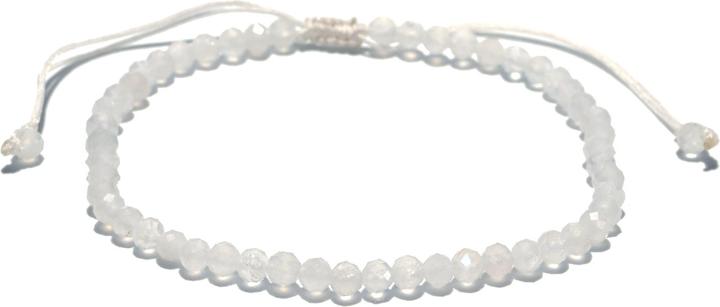 Leyda Earth Energy Bracelet Pierre naturelle Shamballa 3 mm facetté (Pierre de lune arc-en-ciel)