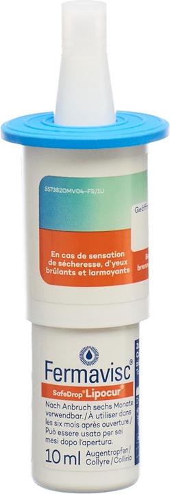 Actual product image OmniVision FERMAVISC SafeDrop Lipocur Gtt Opht Fl 10 ml (10 ml, 1 x 10 ml moisturising and protective eye drops)
