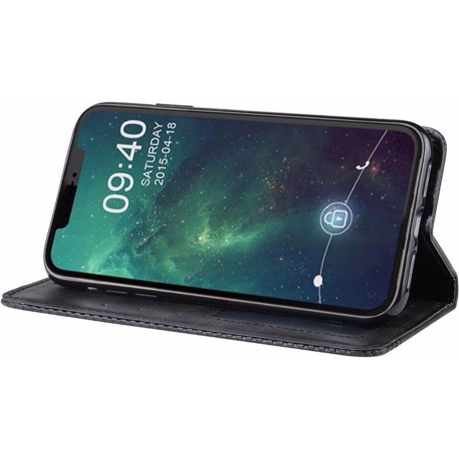 Thumbnail - Cover-Discount iPhone 12 Pro Max - Stand Flip Case Hülle schwarz (Apple iPhone 12 Pro Max), Smartphone Hülle, Schwarz