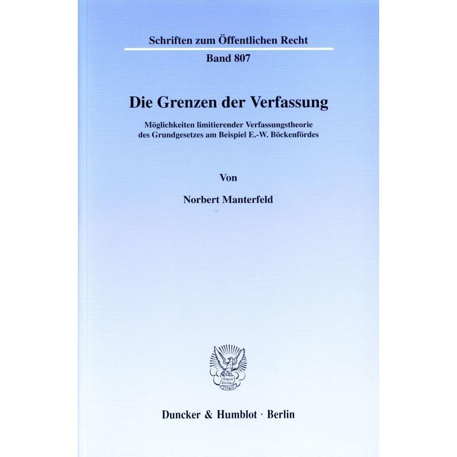 Thumbnail - Die Grenzen der Verfassung., Fachbücher von Norbert Manterfeld