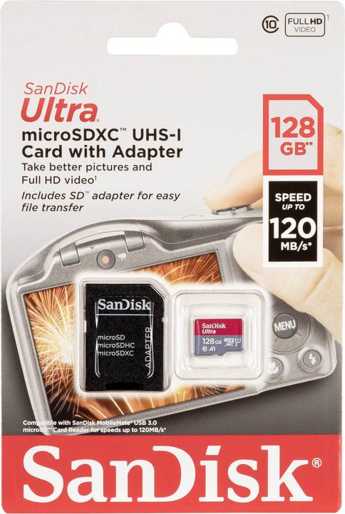 Actual product image SANDISK Ultra (128 GB, microSDXC, U1, UHS-I)