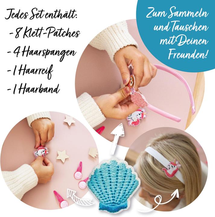 Immagine prodotto Papierdrachen Set di gioielli per capelli - Cerchietto con toppe - Sirena (Decorazioni)