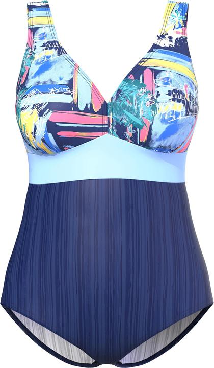 Image du produit Ulla Popken Maillot de bain avec bonnets souples, décolleté rond, matière recyclée (46)