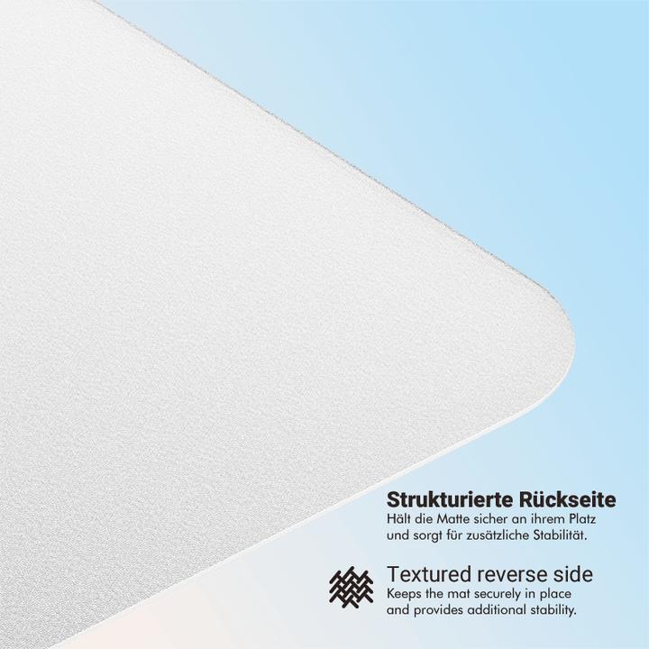 Produktbild LogiLink Bodenschutzmatte, 117x120x0,2 cm, wasserresistent, glänzende Oberfläche, transparent (117 x 120 cm)