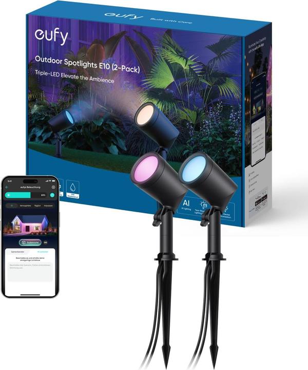 Immagine prodotto eufy Luce spot per esterni E10 (confezione da 2) (500 lm, IP65)