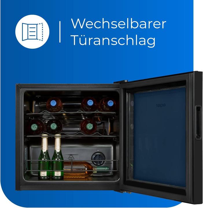 Produktbild Exquisit WS1-12-GTE-030G schwarz, Weinkühler (Standgerät)