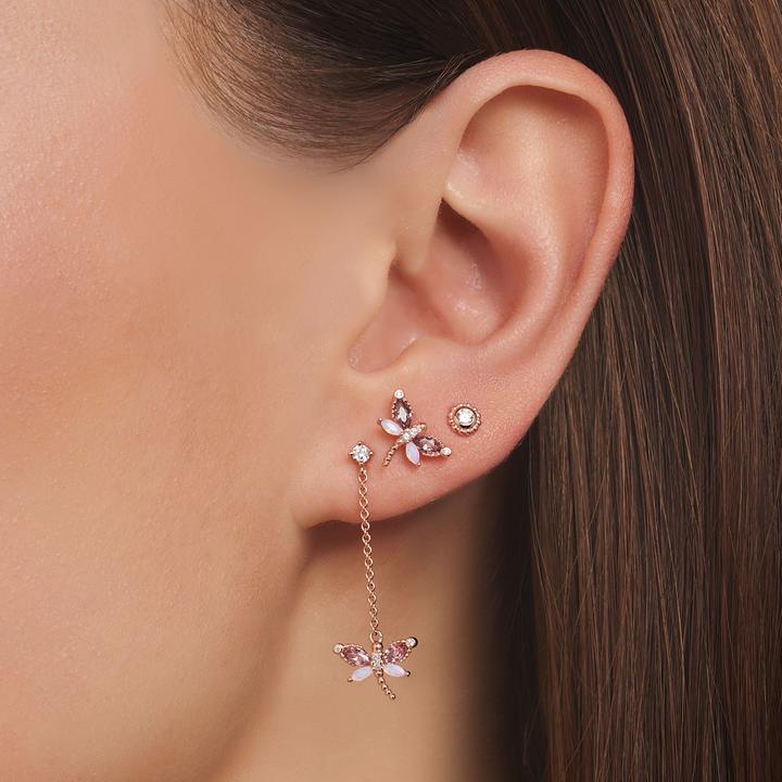 Immagine prodotto Thomas Sabo Orecchio singolo stud libellula con pietre oro rosa (Argento 925)