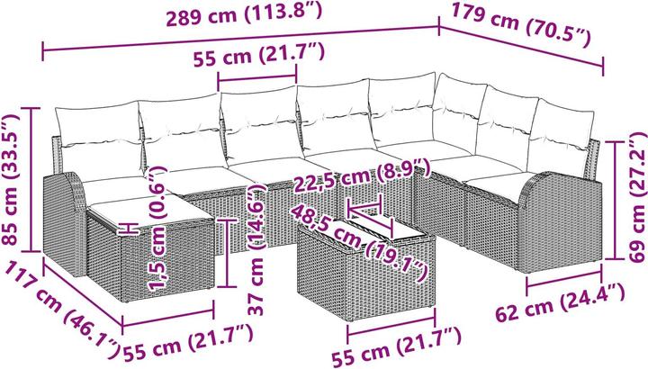 Produktbild vidaXL Gartensofa-set