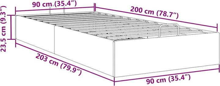 Produktbild vidaXL Ottoman-Bett (90 x 200 cm)