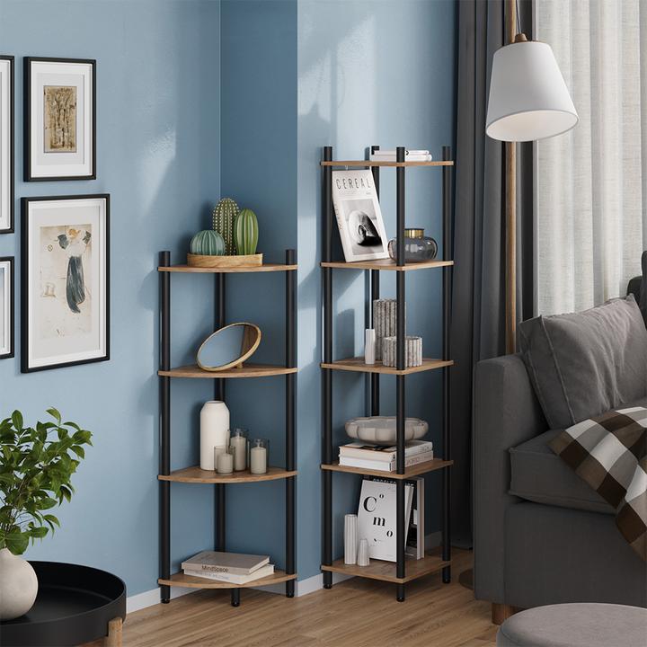 Immagine prodotto Vicco Eckregal Bivio, Goldkraft Eiche/Anthrazit, 29 x 102.5 cm mit 4 Ablagefächern (29 x 29 x 102.50 cm)
