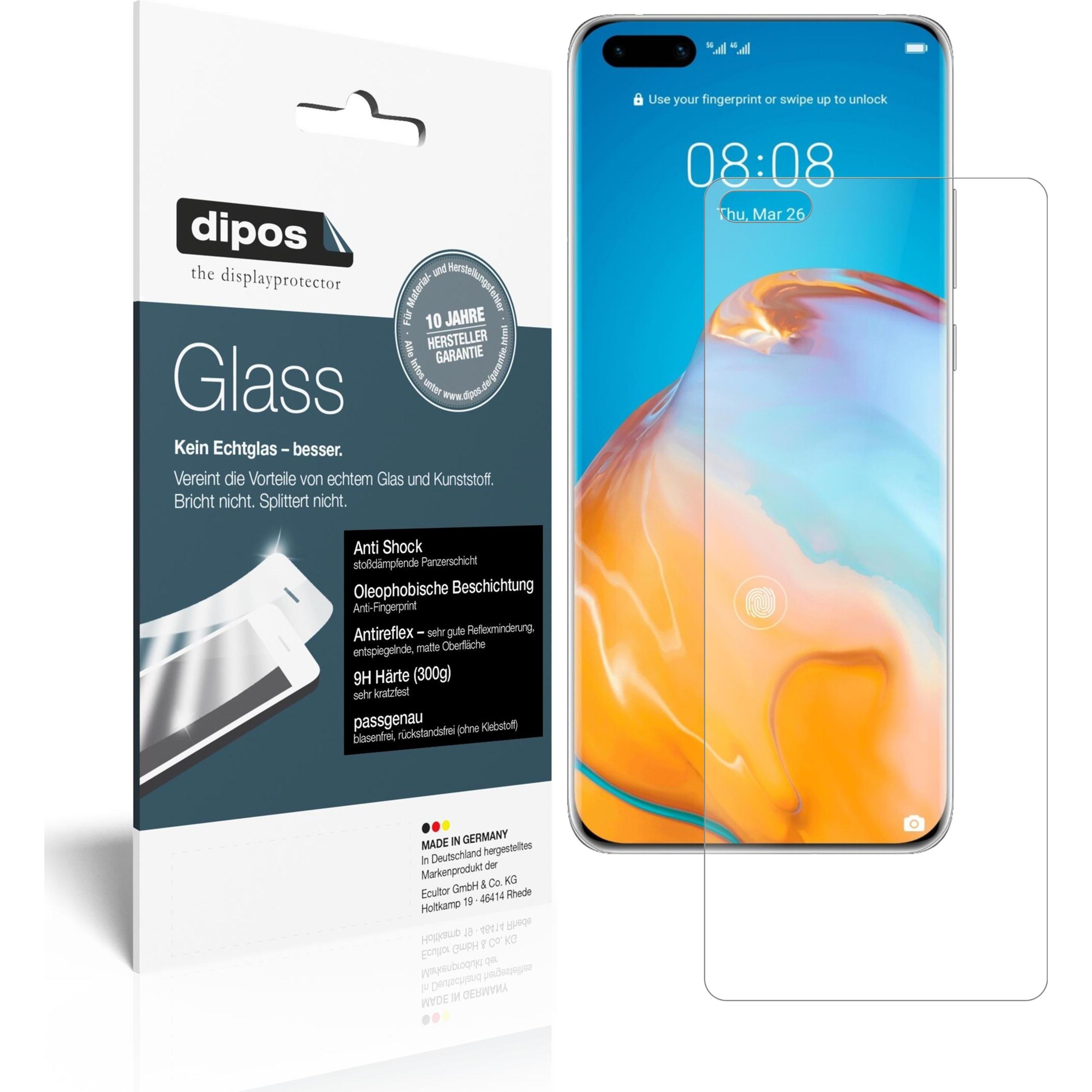 Dipos Displayschutz Anti-Shock (2 Stück, Huawei P40), Smartphone Schutzfolie, Transparent