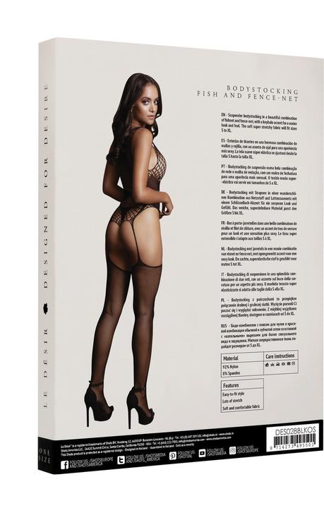 Productafbeelding Le Désir Contrast Suspender Bodystocking (S, M, L, XL)