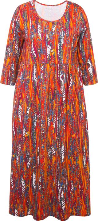 Produktbild Ulla Popken Jersey-Maxikleid, A-Linie, Rundhals, 3/4-Arm, Taschen (50, 52)