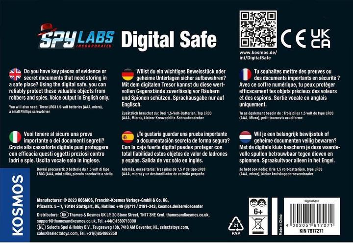 Valori nutrizionali e ingredienti Kosmos Spy Labs Digital Safe INT
