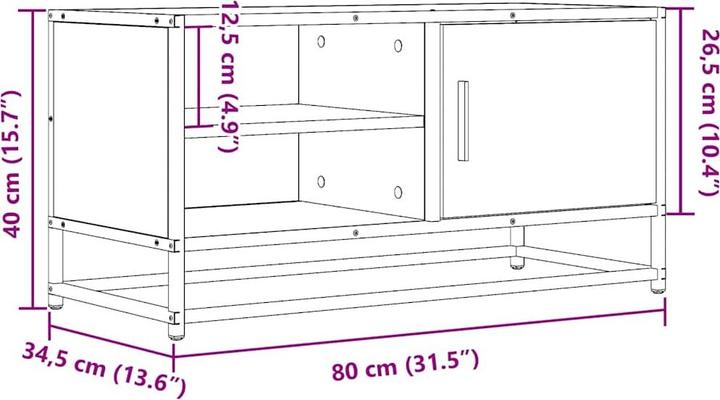 Image du produit vidaXL TV-Schrank (80 x 34.50 x 40 cm)