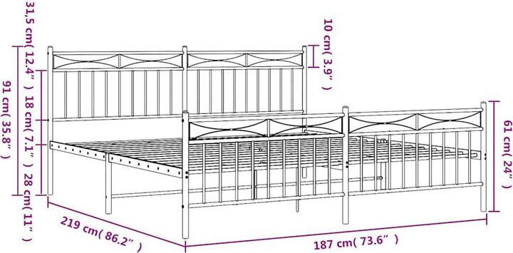 Image du produit vidaXL Bettgestell (183 x 213 cm)