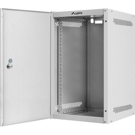 Lanberg WF10-2309-00S Rack 9U Wandmontiertes Regal (9 HE, 10 Zoll Rack), Serverschrank, Grau