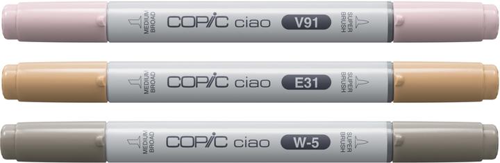 Produktbild Copic CIAO - Marker (W-5 Warm Gray No. 5, E-31 Brick Beige, B-95 Light Grayish, 6 mm, 3 x)