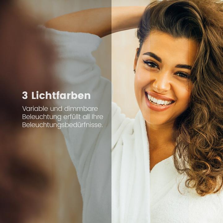 Produktbild Emke Badspiegel mit Beleuchtung Φ70cm,Beschlagfrei, 3 Farbtemperaturen(3000K-6500K) und dimmbaren