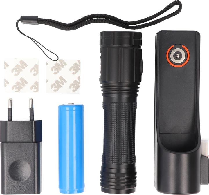 Productafbeelding Magni Stak ST096 STURM Batteriebetriebene LED-Taschenlampe, Schwarz, 2000 Lumen, 20 W (14 cm, 2000 lm)