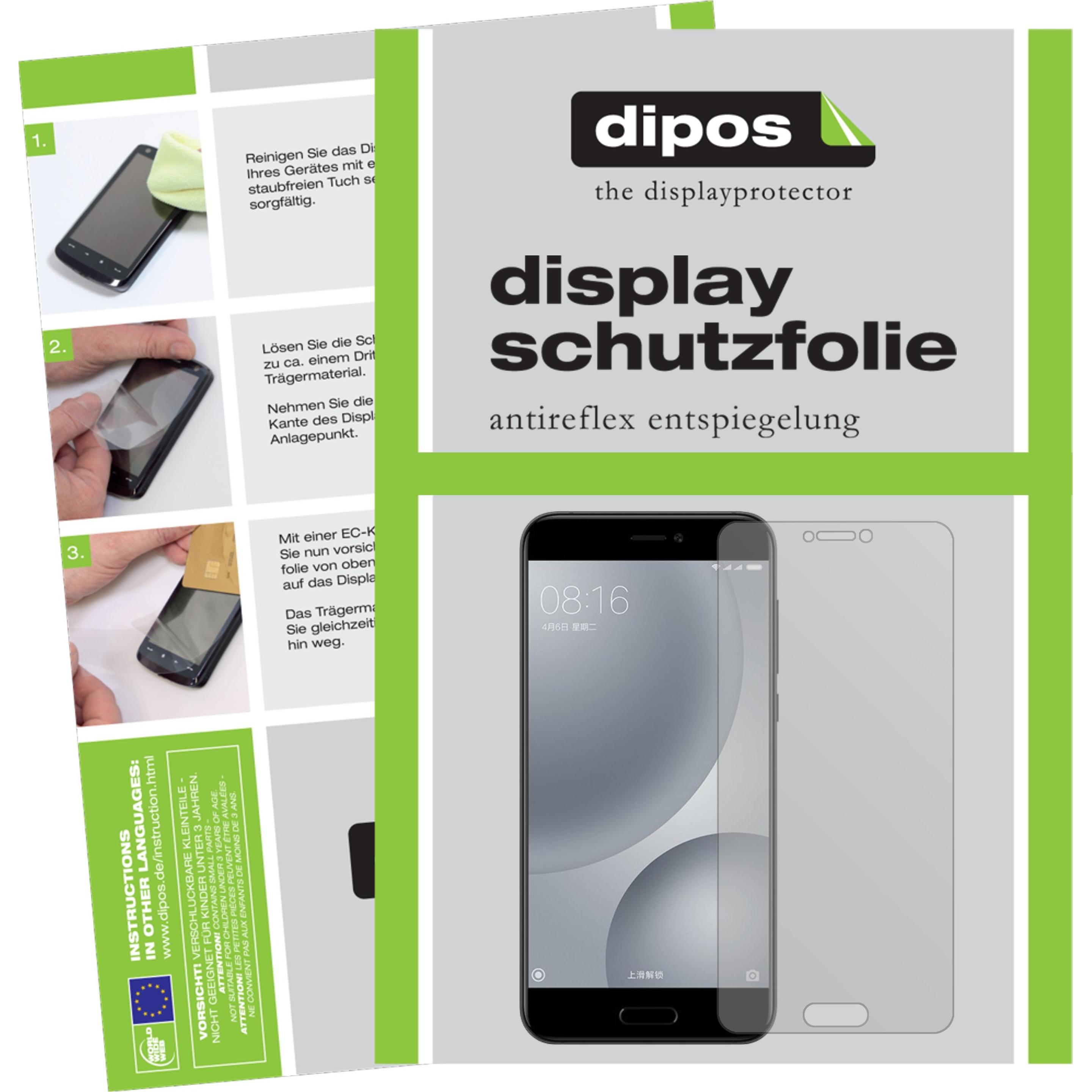 Dipos Displayschutzfolie Antireflex (2 Stück, Xiaomi Mi 5c), Smartphone Schutzfolie, Transparent