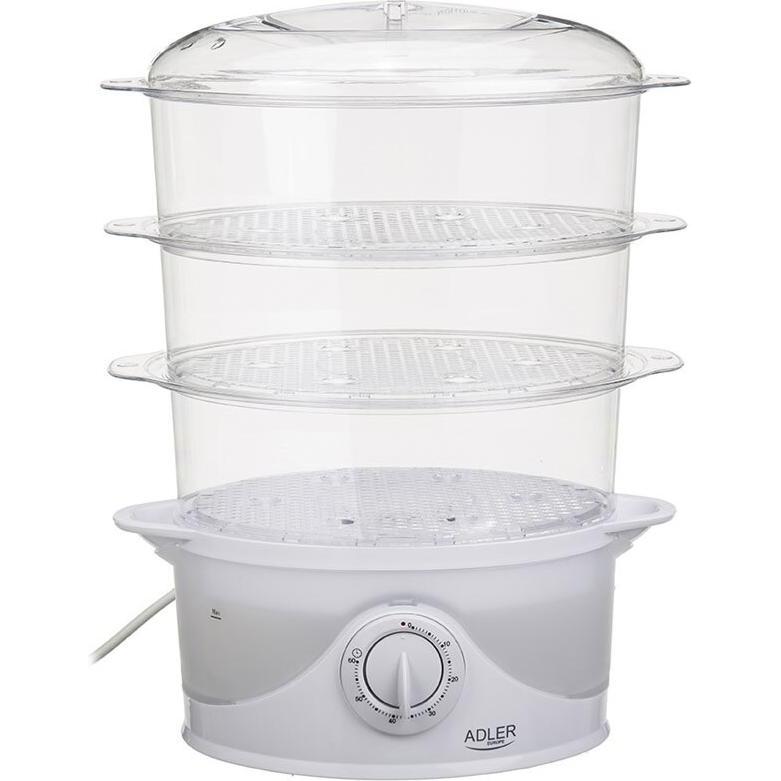 Adler Dampfgarer 9L, Dampfgarer + Reiskocher, Weiss